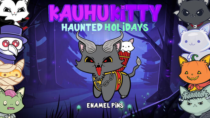 Kauhu Kitty Enamel Pins & Stickers